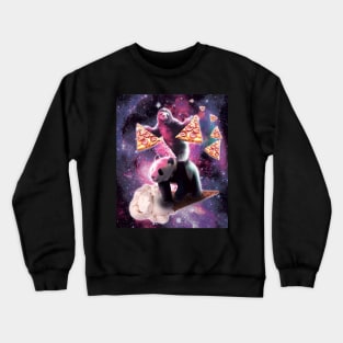 Space Sloth With Pizza On Panda Riding Ice Cream Crewneck Sweatshirt